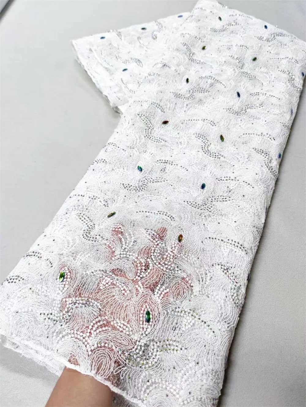 Nigeria Lace Fabric High Quality 2025 Guipure Lace Fabric Navy Blue Lace Fabric 5 Yards Big Lace Trim Fabrics For Sewing A1229-1
