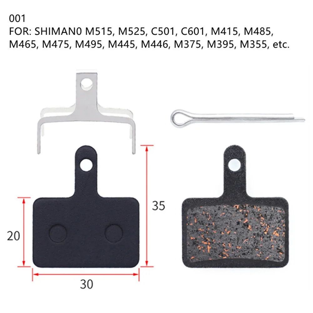 1 Pair Bicycle E-Scooter Metal+Resin Sintered Disc Brake Pads For SHIMAN0/M355/M515 35mmx30mm/Cycling Bicycle Brake Parts