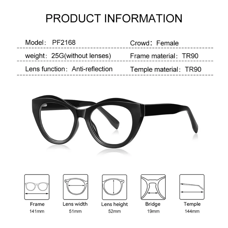 EYORA Fashion Women Anti Blue Ray Reading Glasses Anti-Reflection Myopia Glasses Photochromic Progressive Prescription Eyewear