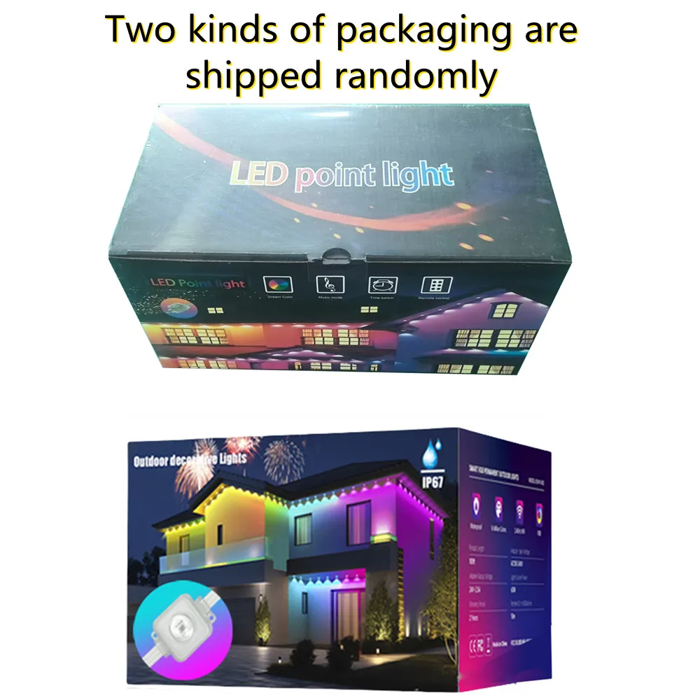 Outdoor Smart Bluetooth Eave Light, Multi-Function App Control, Eaves Lights, IP67 Waterproof, RGB, Garden Light, 15m/ 30 leds