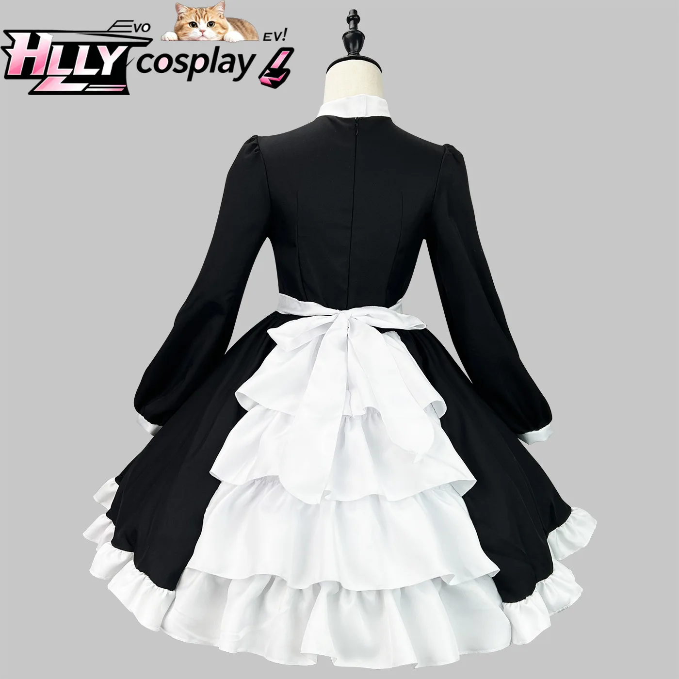 

Luxury British Style Lolita Maid Dress Long SleeveBlack White Ruffle Apron Cosplay Costume for Stage Performance Halloween Party