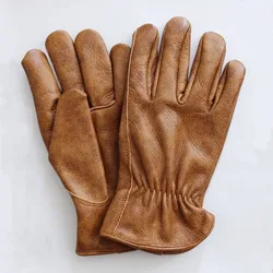 Guantes motocicleta piel vaca marrón vintage tie-dye – resistentes