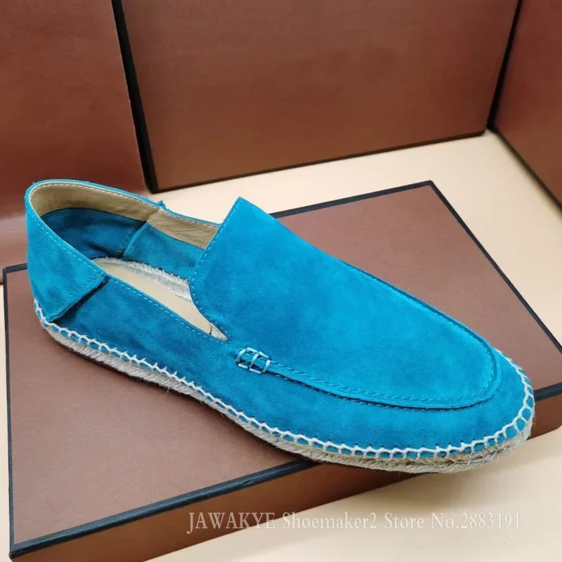 Fisherman Loafers Men Summer Walk Flats Shoes Thick Sole Platform Dress Shoes Slip-on Cow Suede Mules Male Daily Shoes