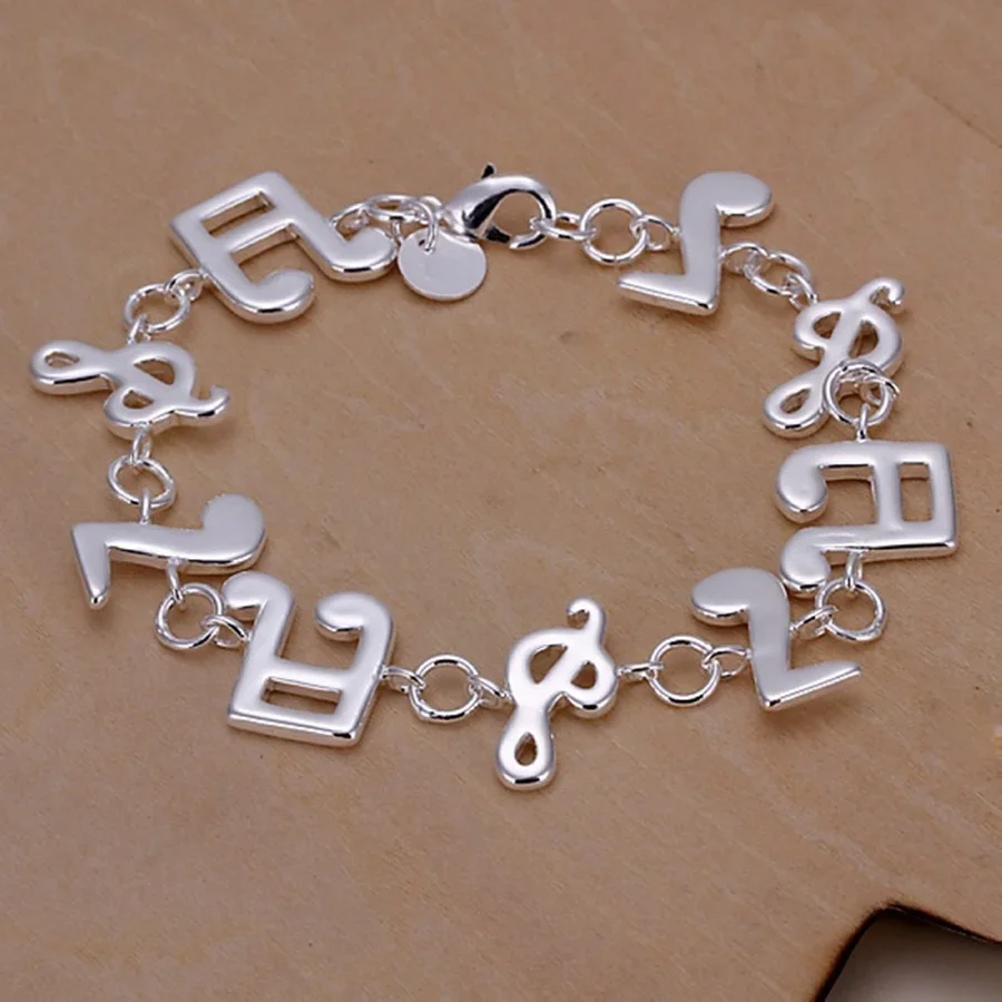 

fashion style beautiful High quality 925 Sterling Silver Jewelry Bracelets women cute wedding Gifts nice H242