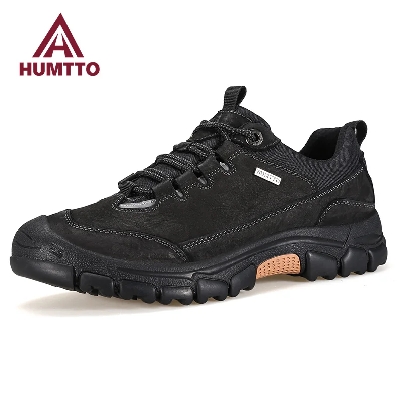 

HUMTTO Waterproof Men Shoes Luxury Designer Leather Sneakers for Man Winter Casual Work Mens Fashion Breathable Black Trainers