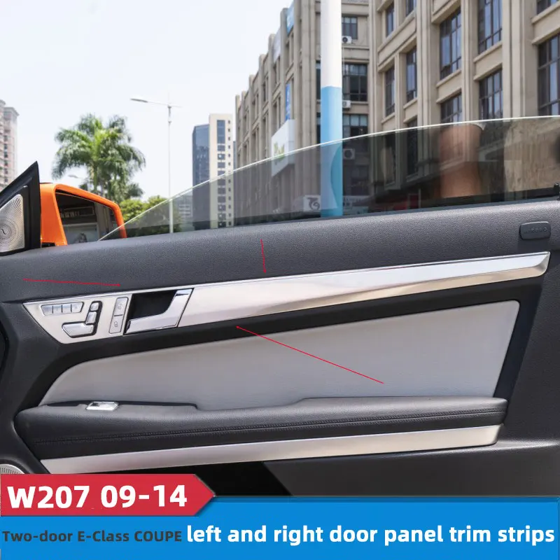 Carbon Fiber Car Interior Door Handle Panel Strips Cover Trim for Mercedes Benz E Class Coupe W207 C207 E200 e260 E350 Accessory