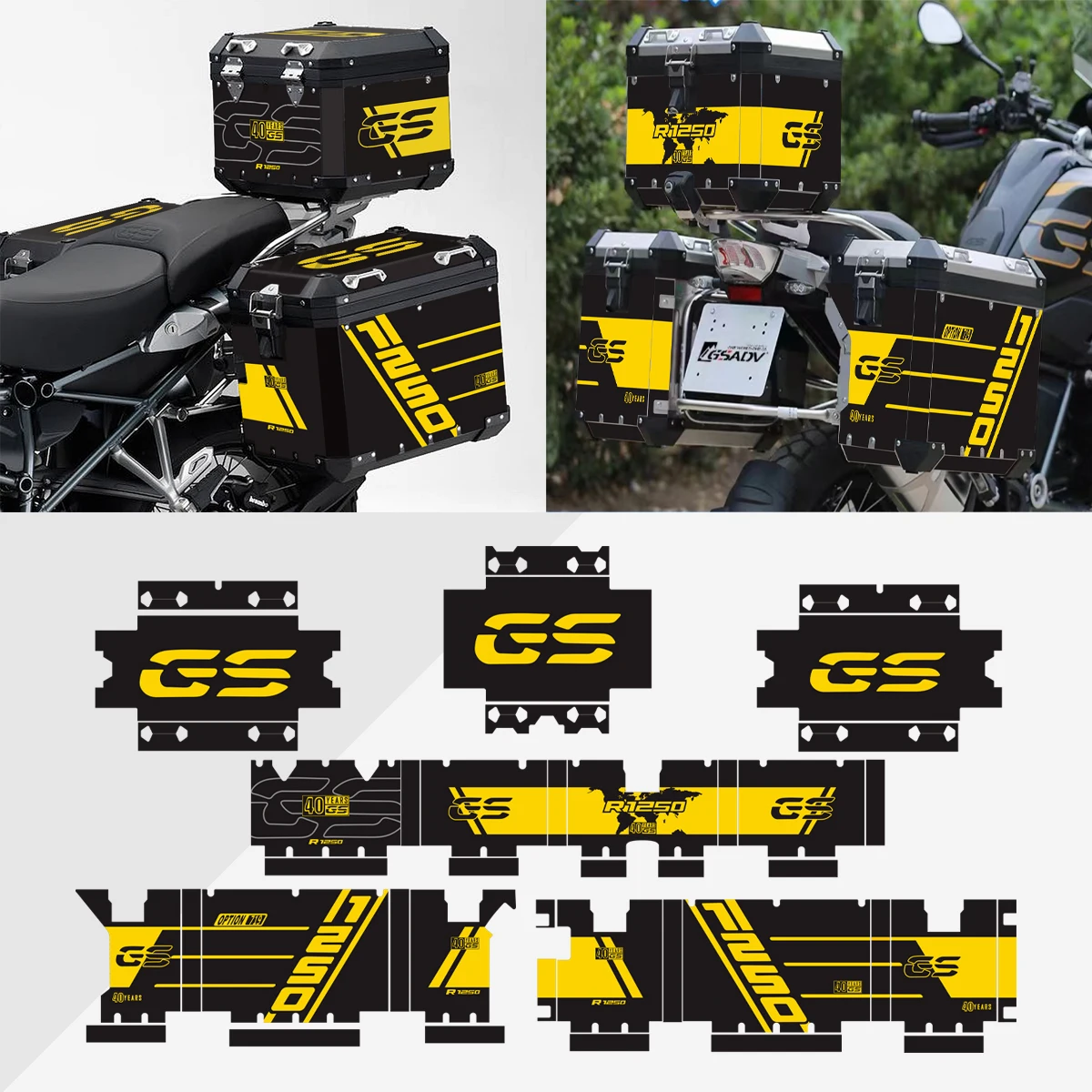 

For BMW R1250GS R1200GS ADV Adventure Motorcycle Sticker Box Side Case Stickers Triple Black Sticker Decal 2019-2021 2022 2023