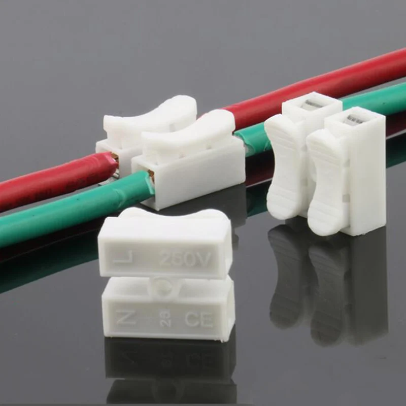 10PCS CH-2 CH-3 Wire Terminal Connector 2Pins 3pin Voltage 250V Wiring Block Splice Lock  Electrical Cable D1