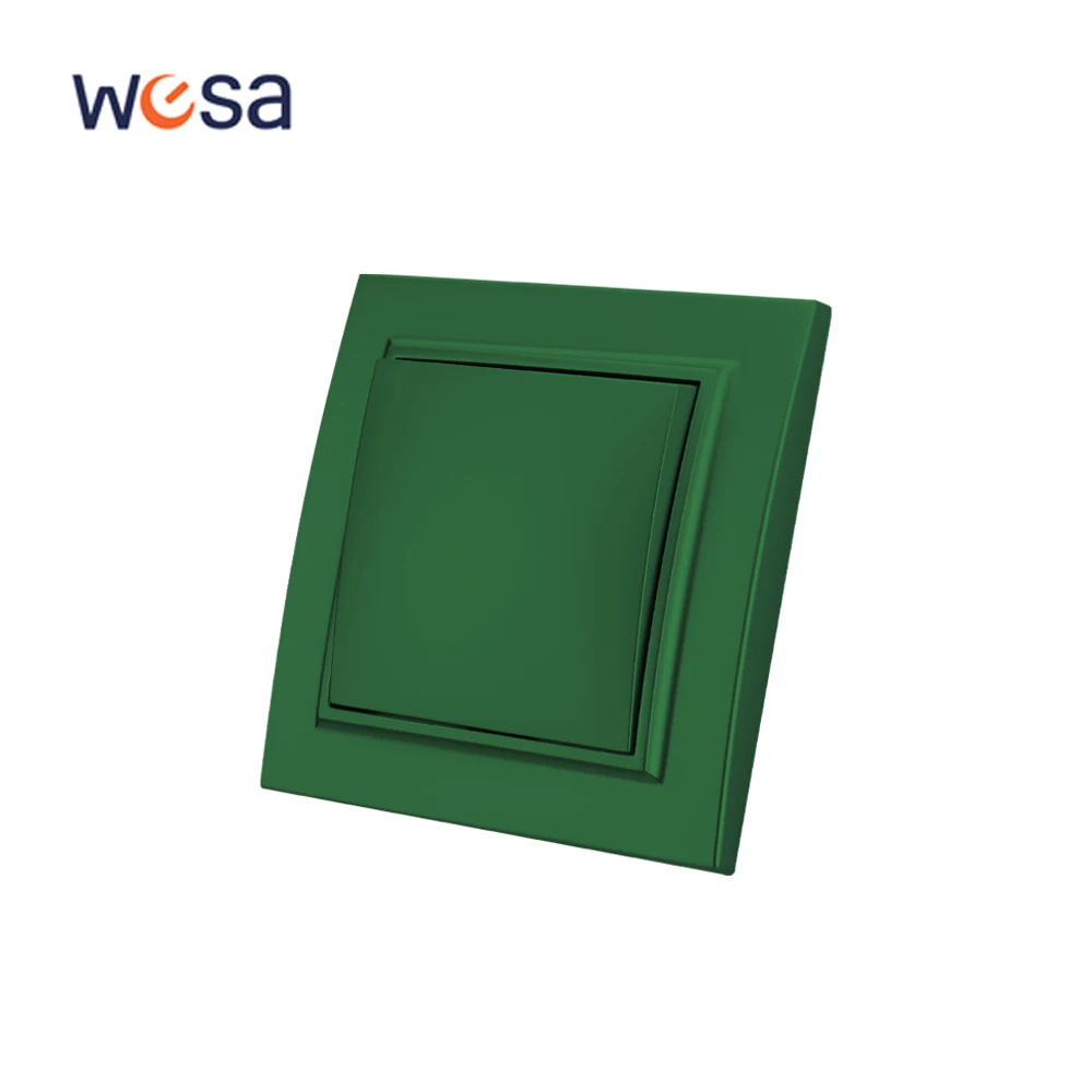 

WESA Green Frosted Light Wall Switch Flame retardant Plastic Panel Button 1 Gang 1 Way Vintage Wall Rocker Switch On and Off AC