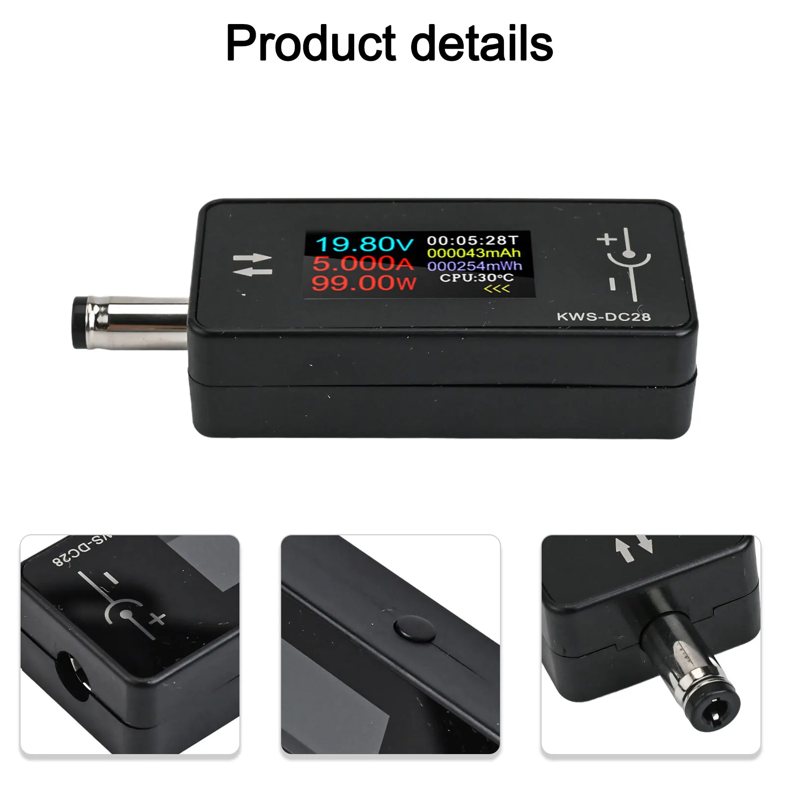 For Power Tools For Routers TFT Display Tester KWS-DC28 Tester Bidirectional Current Detection Tool Appliance Tester
