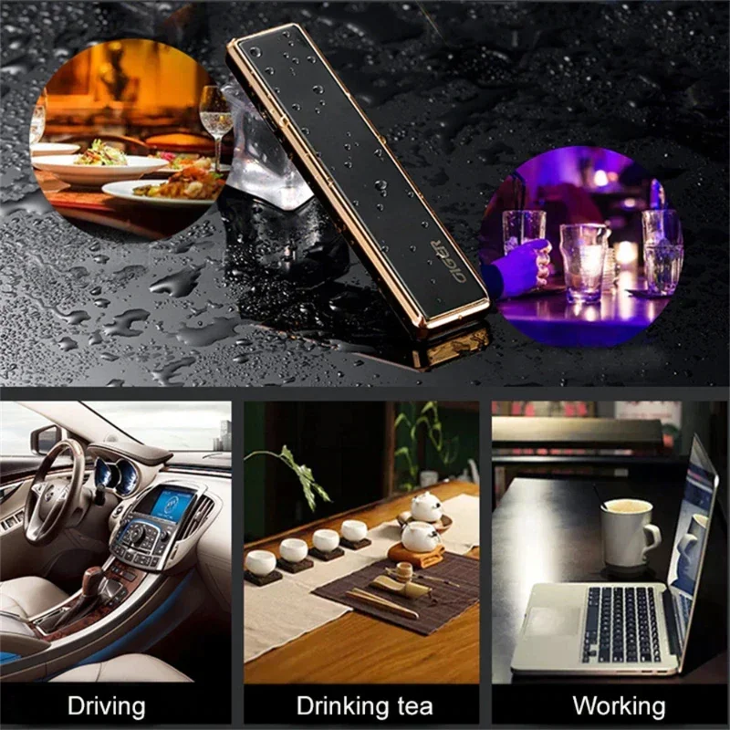 New Fashion Keychain Smoking Windproof Mirror Lighter USB Lighter Zinc Alloy USB Rechargeable Exquisite Gift Wholesale