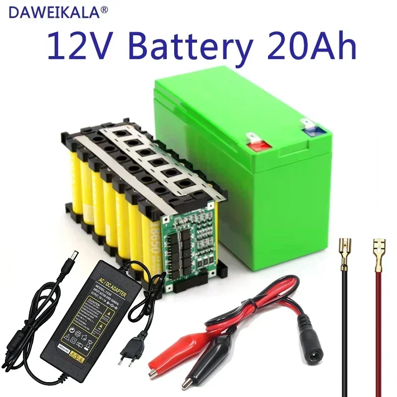 2024 New 12V 18650 Battery Pack 18650 lithium rechargeable battery Solar storage Battery Electric lighting 12V 3A Charger