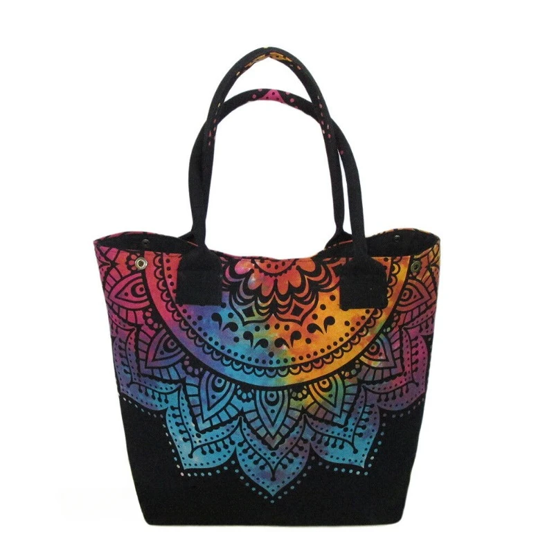 Mandala Tie Dye Women's Shopping Purse Handbag Cotton Indian Handmade Tote Bags#