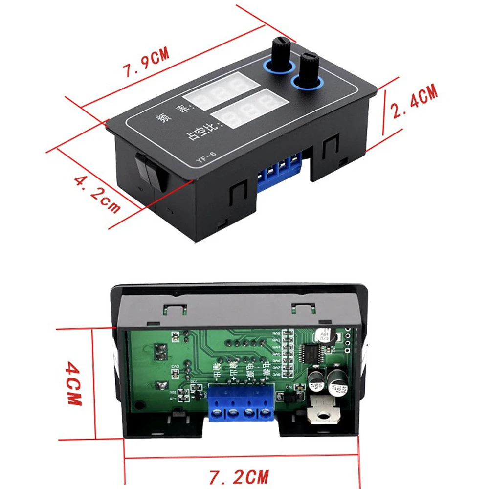 DC7-28V PWM Square/Rectangular Wave Signal Generator Pulse Frequency Duty Ratio Generator PWM Controller with Potentiometer