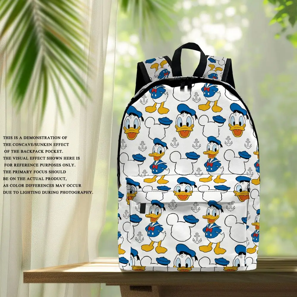 1pc Donald Duck Full Print Design Backpack, Fashionable and Simple, Unisex, Large Capacity, High-Quality Gift