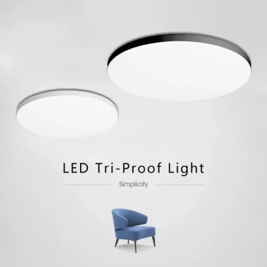 Modern LED Ceiling Light Waterproof Dustproof Insect Proof Three Proof Light Bathroom Restaurant Kitchen Indoor and Home Light