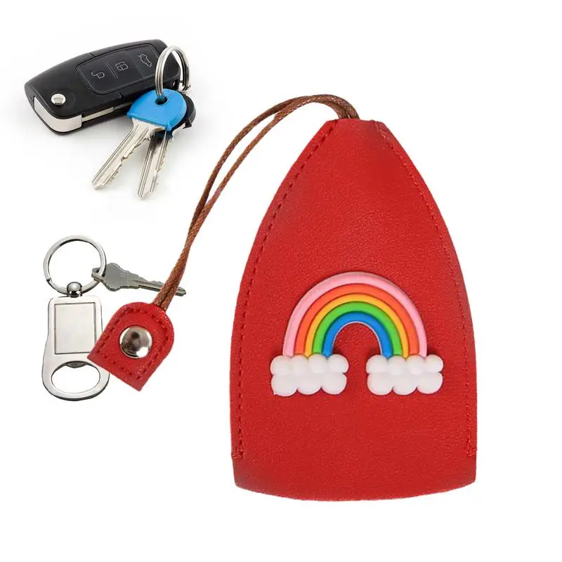 Pull Out Key Holder Creative Cute Large-Capacity Car Keychain Bag Sleeve With Stylish PU Leather Key Wallets Car Key Protection