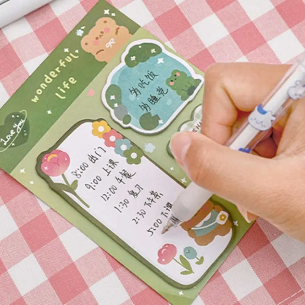 Urso Cartoon Sticky Notes, Kawaii Para Fazer Lista Notebook, Presente infantil