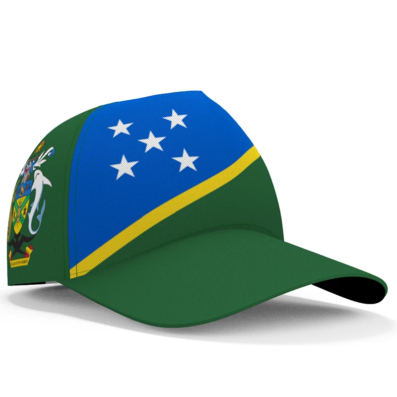 Solomon Island Baseball Caps Free Custom Made Name Number Team Logo Sb Hats Slb Country Travel Fishing Nation King Flag Headgear