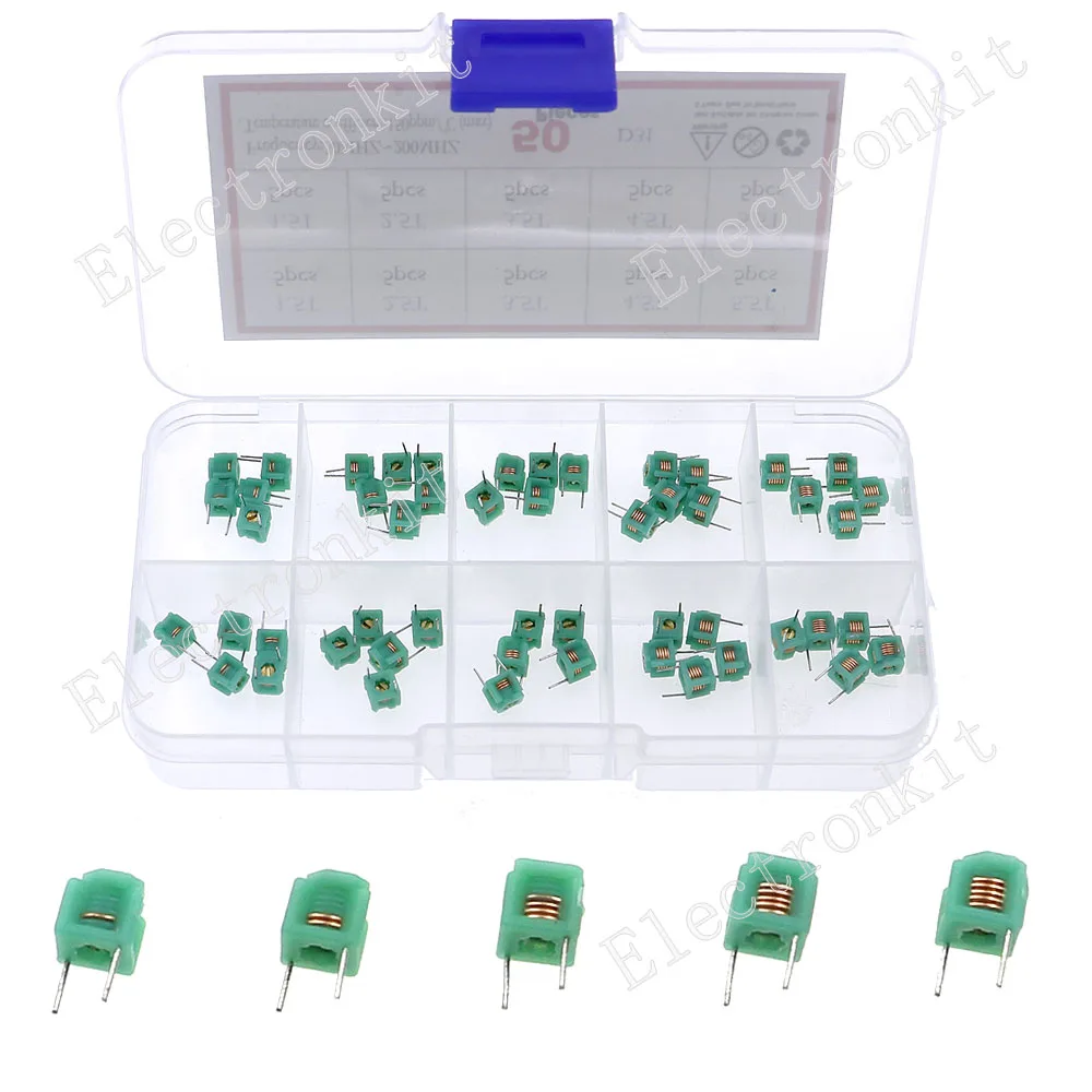 50pcs 5Value MD0505 molded inductance hollow coil inductance 5*5-1.5T 2.5T 3.5T 4.5T 5.5T Adjustable inductance kit