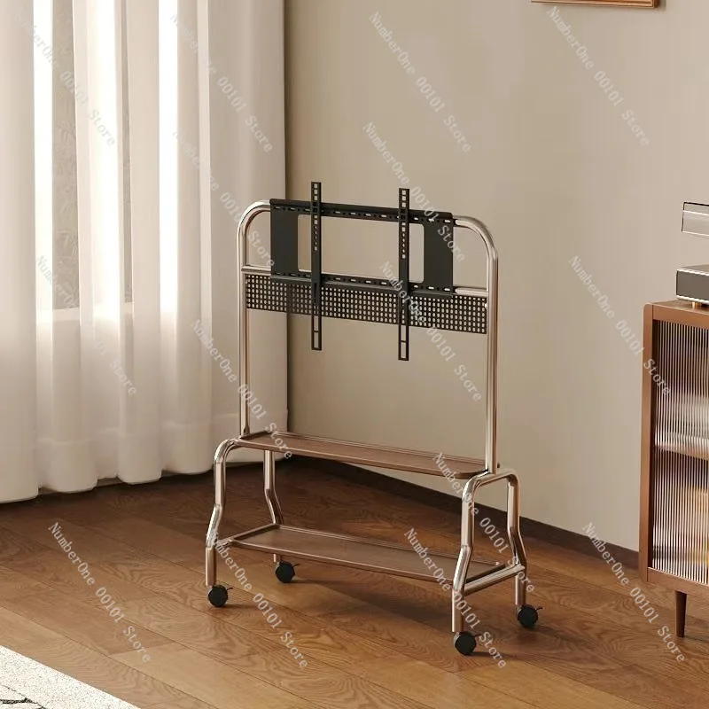 

TV floor bracket mobile stainless steel belt wheel mobile living room