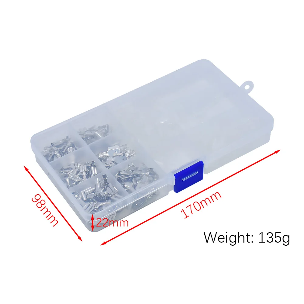 Box of 6.3/4.8/2.8 Spring + blade + sheath 30 sets of cold end wiring terminals male and female connector