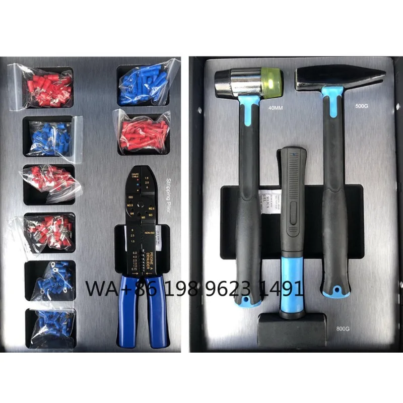 Multifunctional carbon steel hand tool kit equipped with screwdrivers and hammer, matched with shockproof hard case