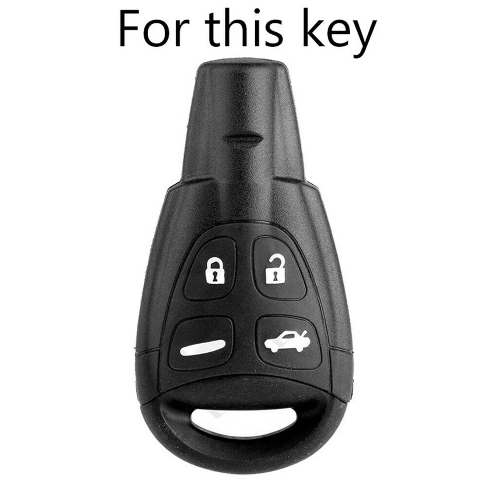 For SAAB 9-3 9-5 93 95 Silicone Remote Key Case Fob Shell Cover Skin Sleeve 4 Buttons 2005-2012