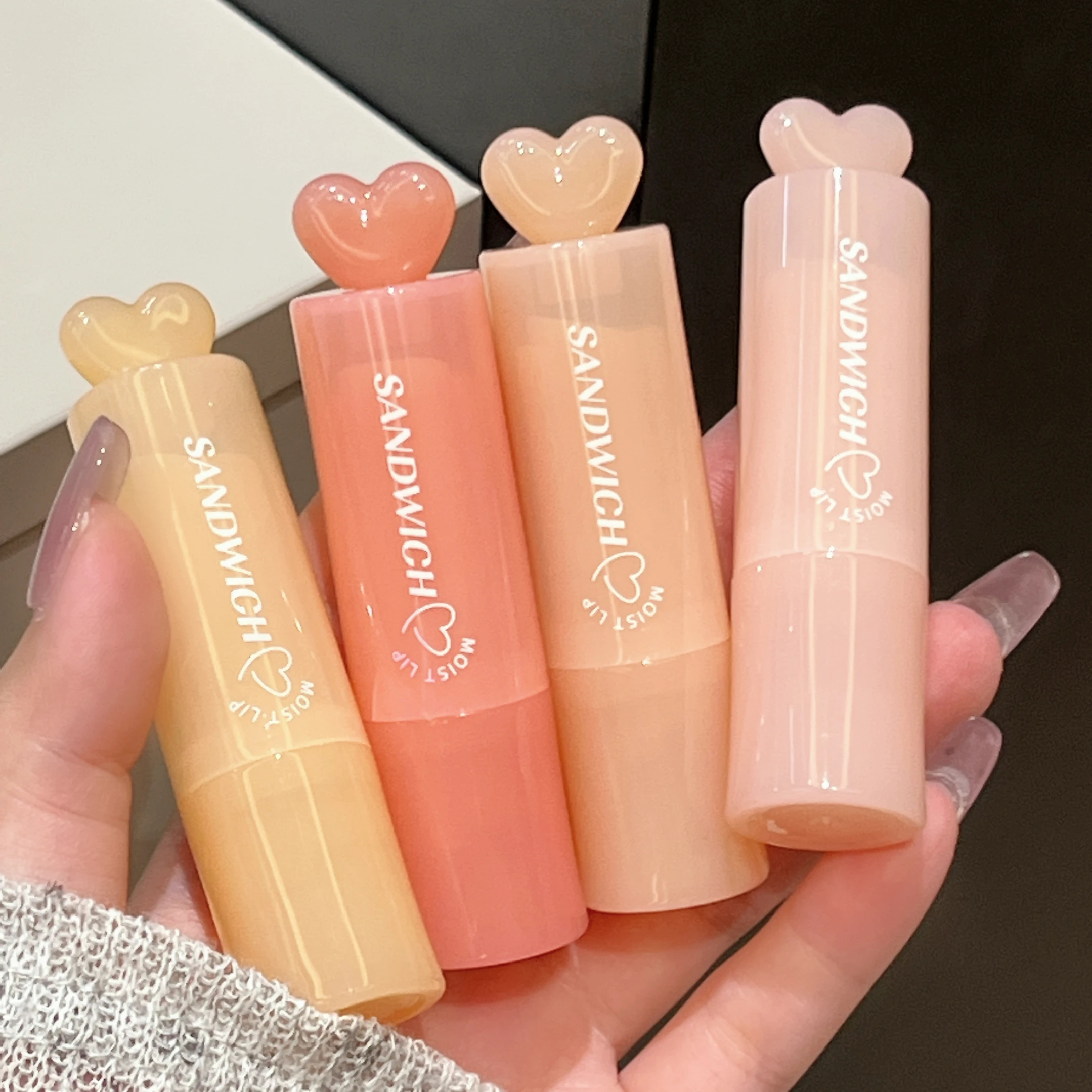 Natural Fruity Flavor Lip Balm Sandwich Color Changing Lipstick Long Lasting Moisturizing Anti-Dry Anti-Crack Lip Balm Lip Care