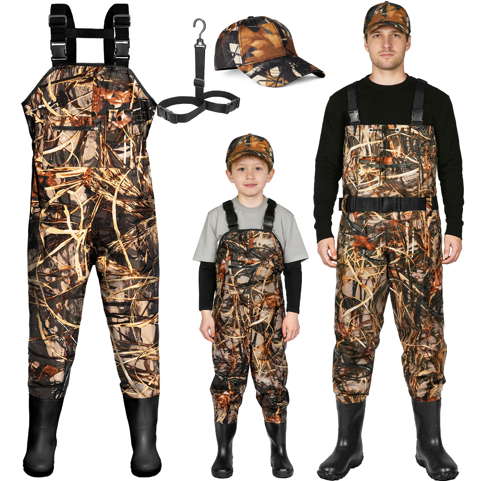 ชุดเสื้อกันน้ำลายพรางใบไม้พร้อ - Fishing Waders บทวิจารณ์และราคา