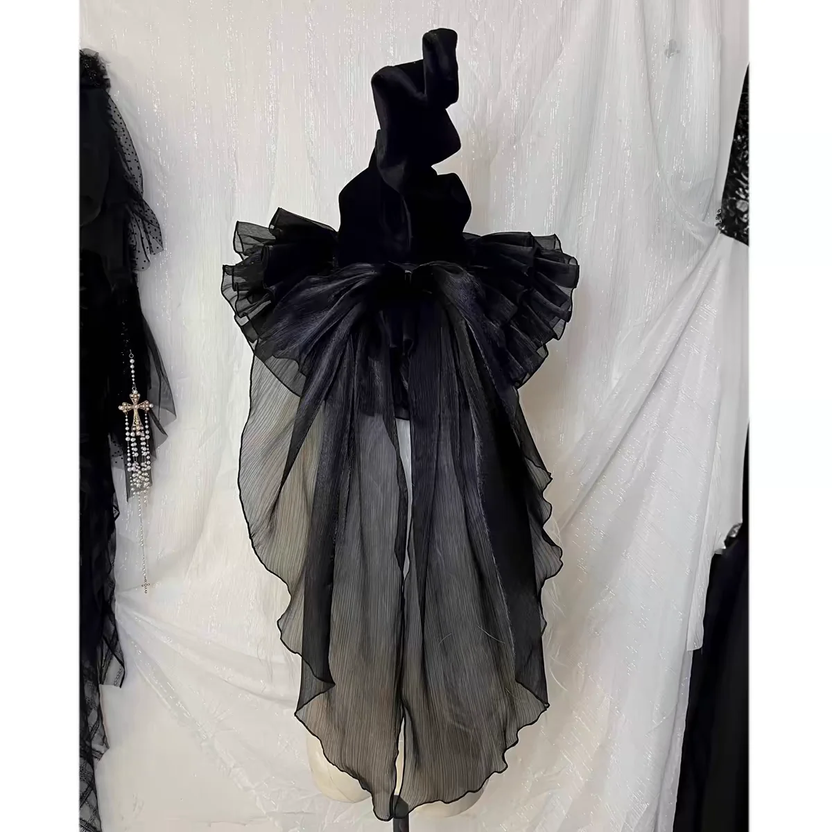 Aksamitne tkaniny kapelusze czarownic Halloween element ubioru akcesoria Punk Gothic barokowa impreza imitacja dekoracji kwiatowych materiały Cosplay
