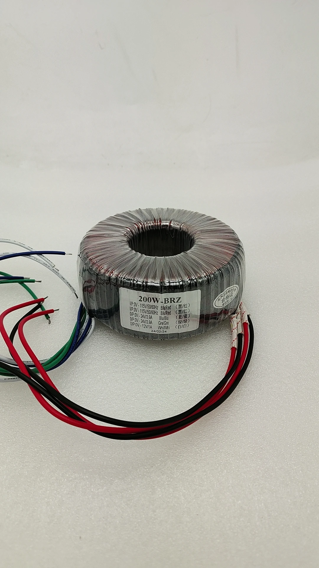 

200W Pure Copper Toroidal Transformer Input: 115V*2 Output: AC0-24V AC0-24V 0-12V for Amplifier