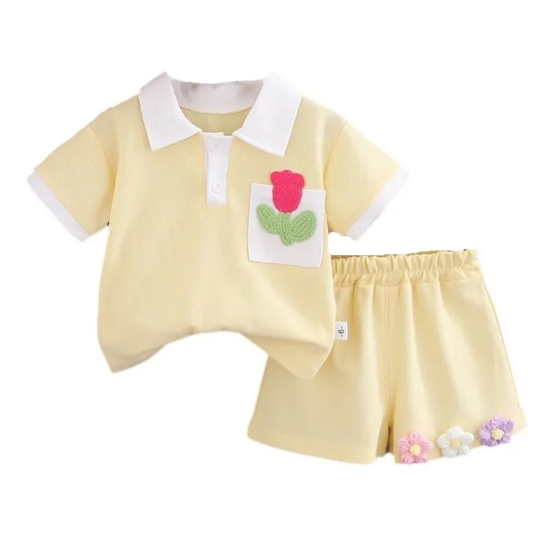 

New Summer Baby Girl Clothes Suit Children T-Shirt Shorts 2Pcs/Set Infant Outfits Toddler Fashion Casual Costume Kids Tracksuits