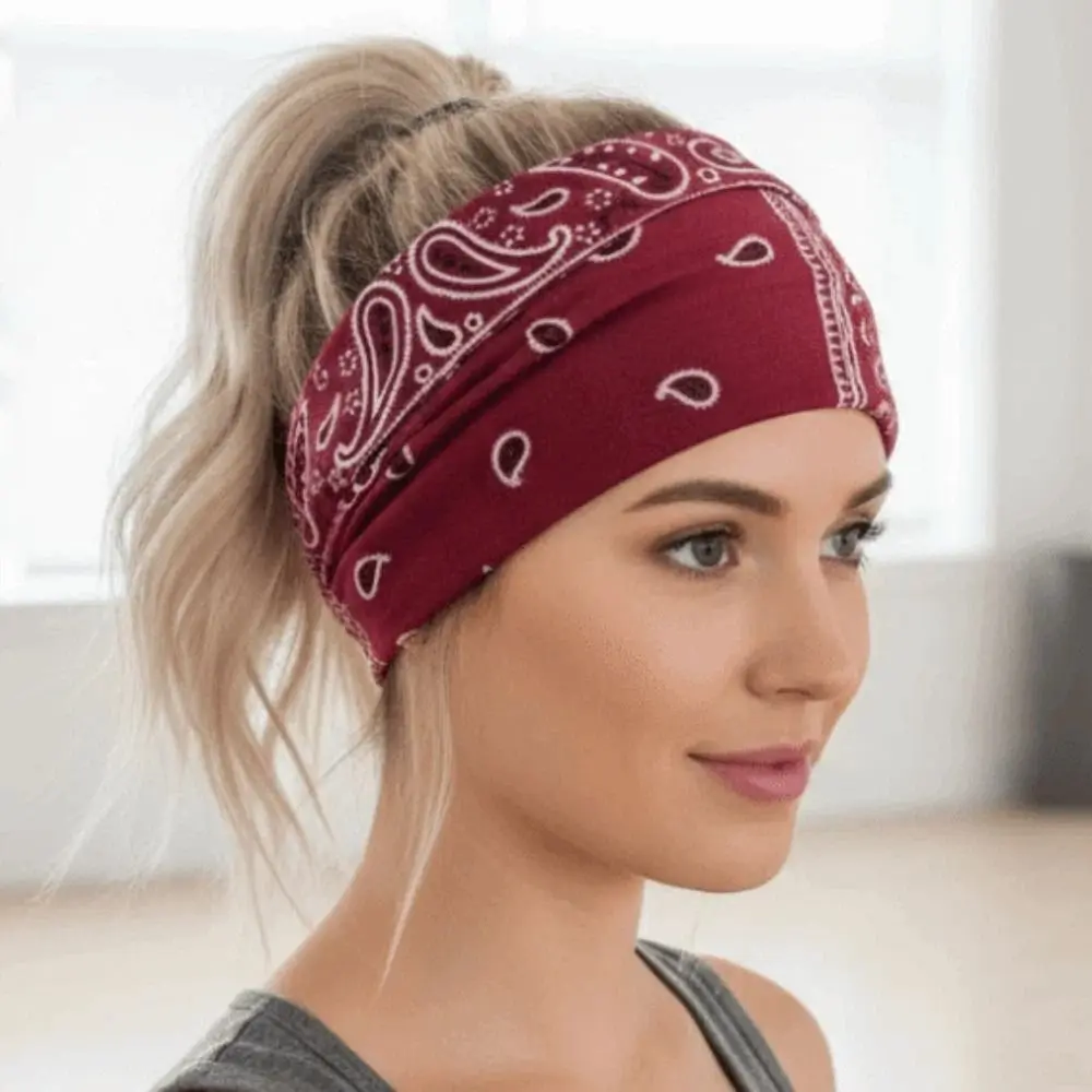 

6 PCS Set of 6 Y2K Sports Headband Hip-hop Euro-American Style Printed Elastic Hairband Elastic Breathable Yoga Hairband Women