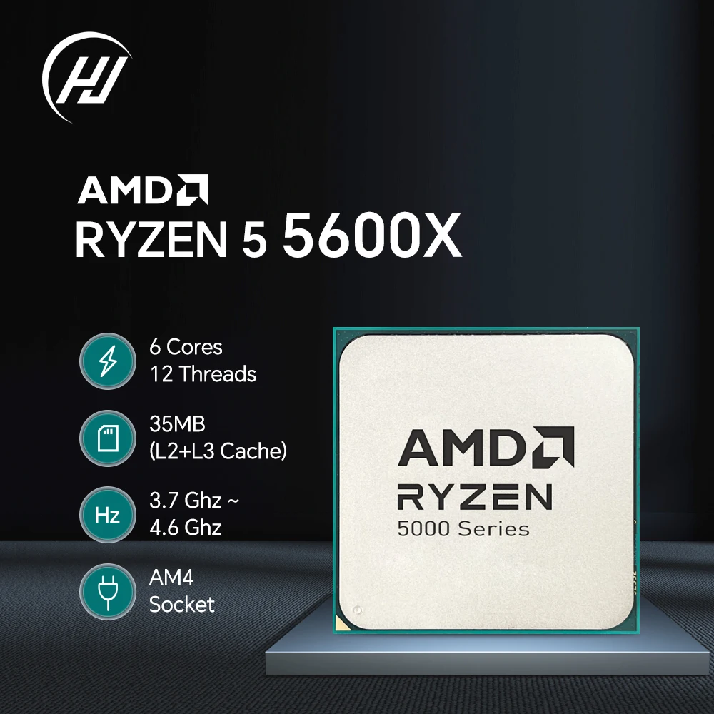 AMD Ryzen 5 5600X 6-Core 12-Thread 65W New CPU Processor Socket