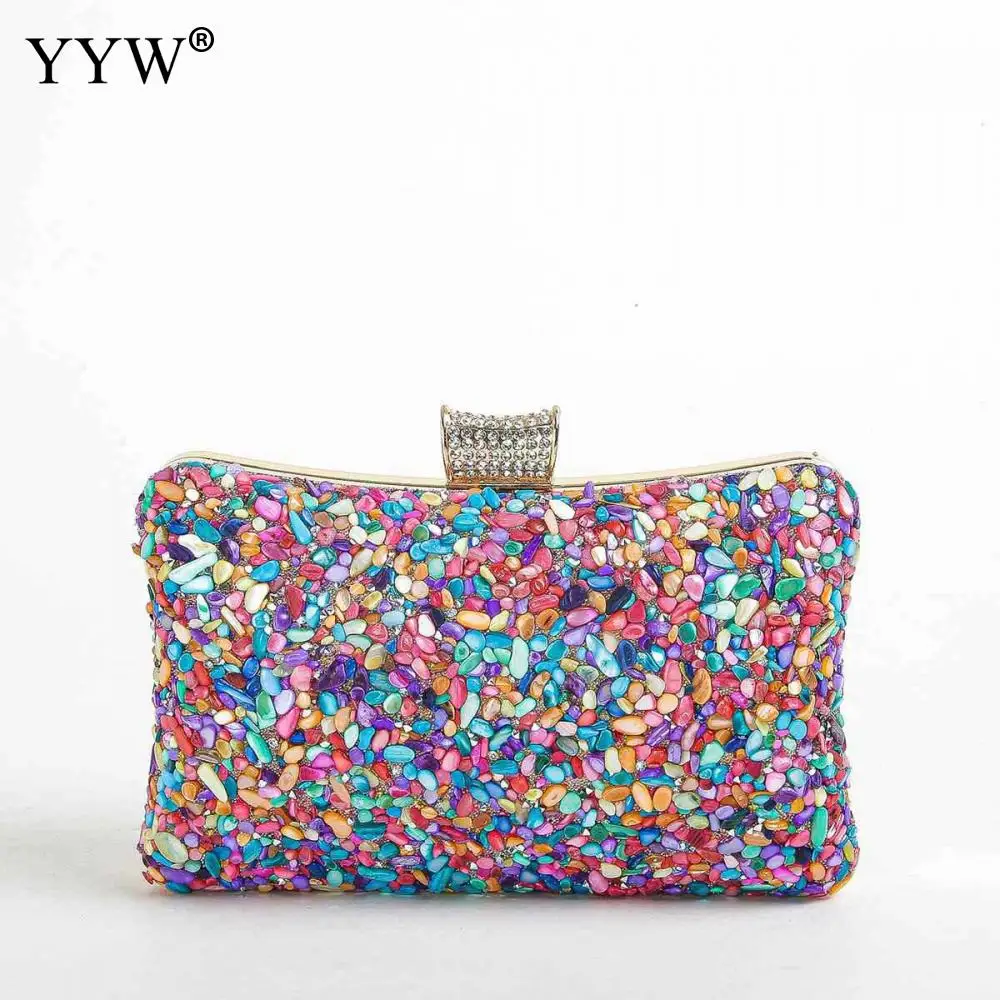 Luxury Designer Unique shoulder bag Multicolor stones Clutch Bags Women Party Purse Evening Bags Clultches Rhinestone Handbags