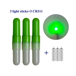 3 adet elektronik balıkçılık yüzen kuyruk LED ışık + 3 CR311 aydınlık elektrikli sürüklenen LED Glow işık balıkçılık aksesuarları