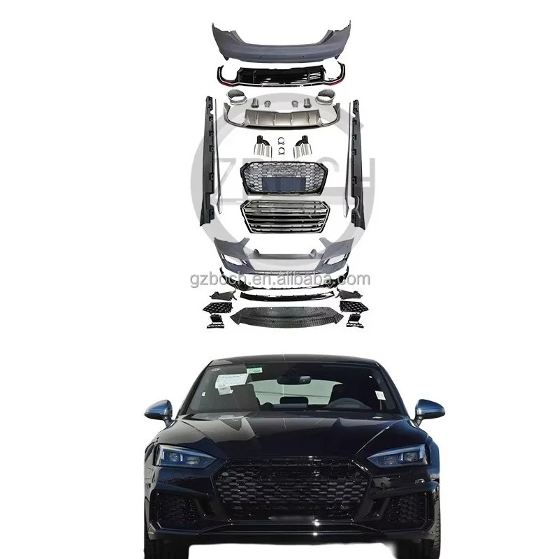 

Оптовый комплект обвесов STLF для Audi A5 2017+ (обновление до RS5): передний и задний бамперы, боковые пороги, решетка радиатора, диффузор, насадки на выхлопные трубы