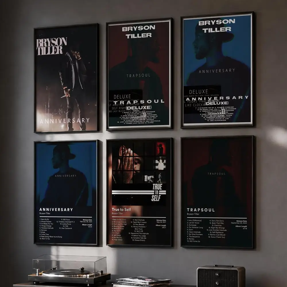 B-Bryson Tiller Rap-Album-Poster, HD-Wandkunst, Wandaufkleber, für Zuhause, Wohnzimmer, Schlafzimmer, Bar, Büro, Dekoration, Drucke