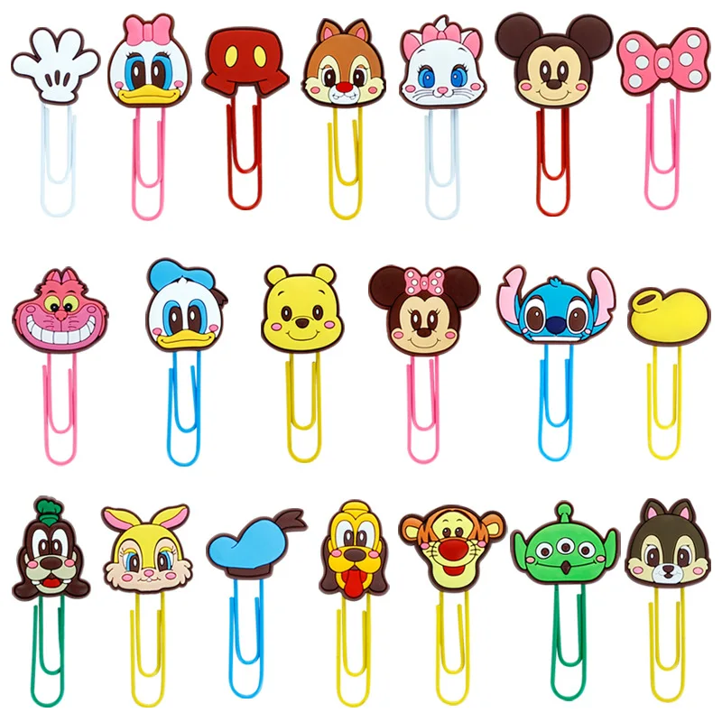 Cartoon Disney Friends Stitch Winnie The Pooh Style Clip Bookmark High Quality Metal Students Bookmark