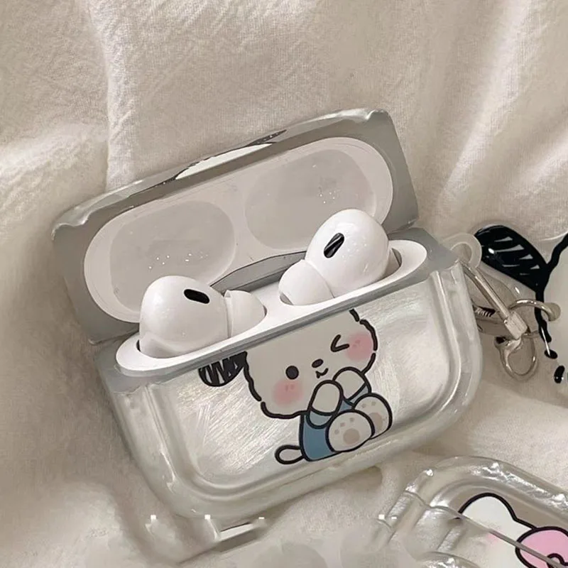 Miniso Pochacco Hello Kittys Shell Lines Airpods Pro Creative Case Cartoon Airpods 1 2 3 Cute Protectuve Covers Toys Girl Gifts