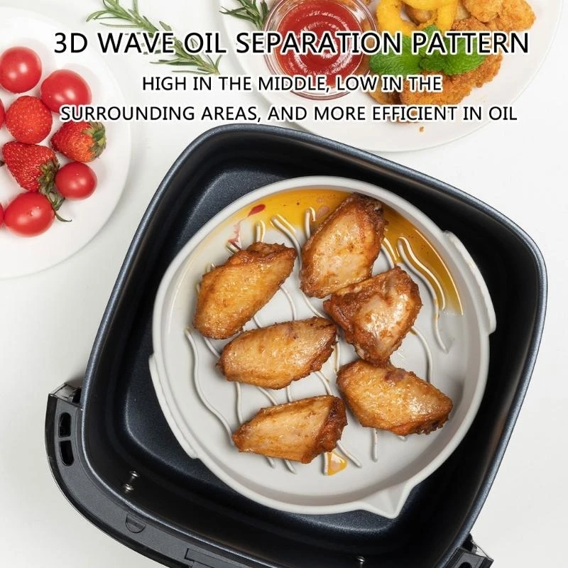 2つのシリコンライナーシリコンポットライナーエアフライヤートレイシリコンエアフライヤーバスケットエアフライヤーアクセサリー料理