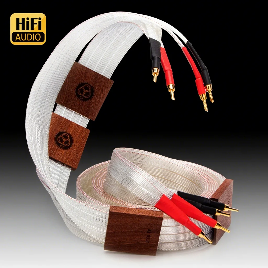 

Hifi 7N OCC звуковой кабель Valhalla 2 V2 Акустический кабель 58 мм посеребренный динамик Y-образный разъем и разъемы Banana Z для усилителя