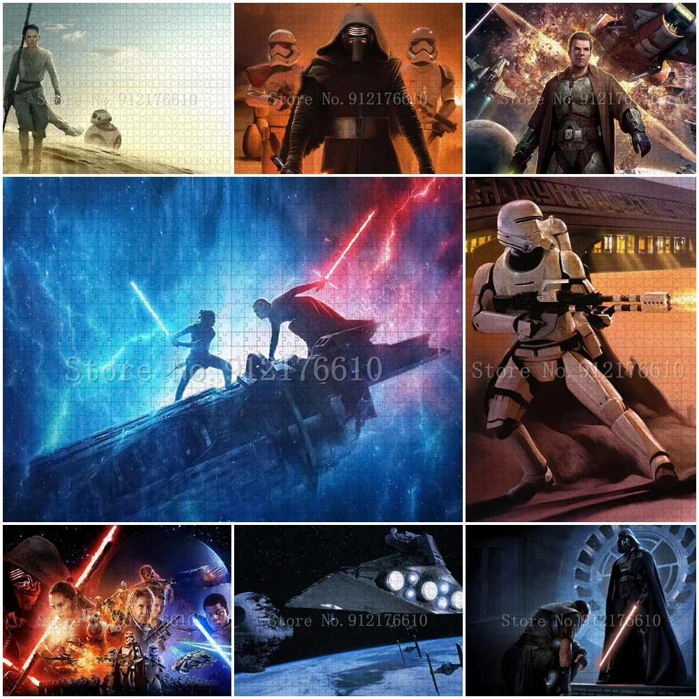 

Jigsaw Puzzle Superhero Movie Star Wars 300/500/1000 Pieces Darth Vader Master Yoda Wooden Puzzle Decompress Educational Toys
