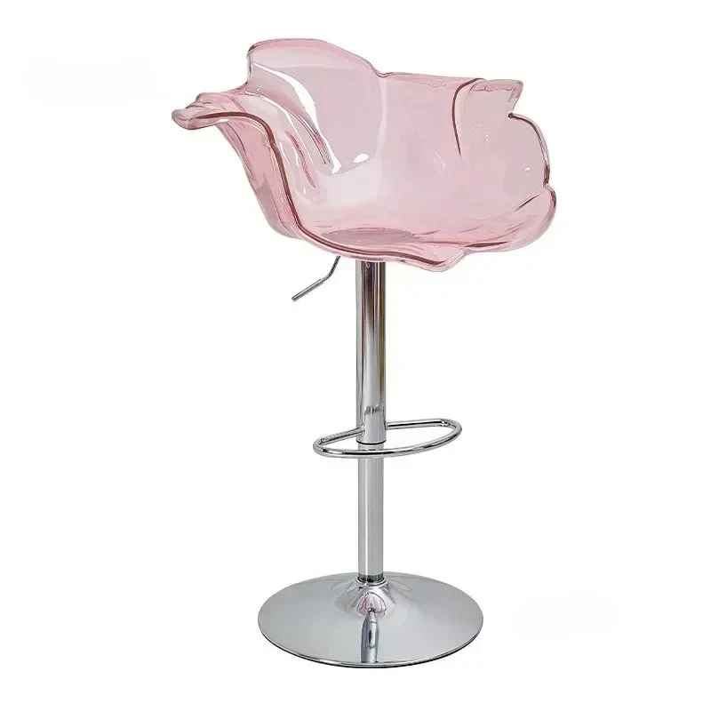 

For Kitchen Modern Transparent Acrylic Lift High Chair Nordic Designer Bar Stools Leisure Backrest Chair Light Luxury Bar Chairs
