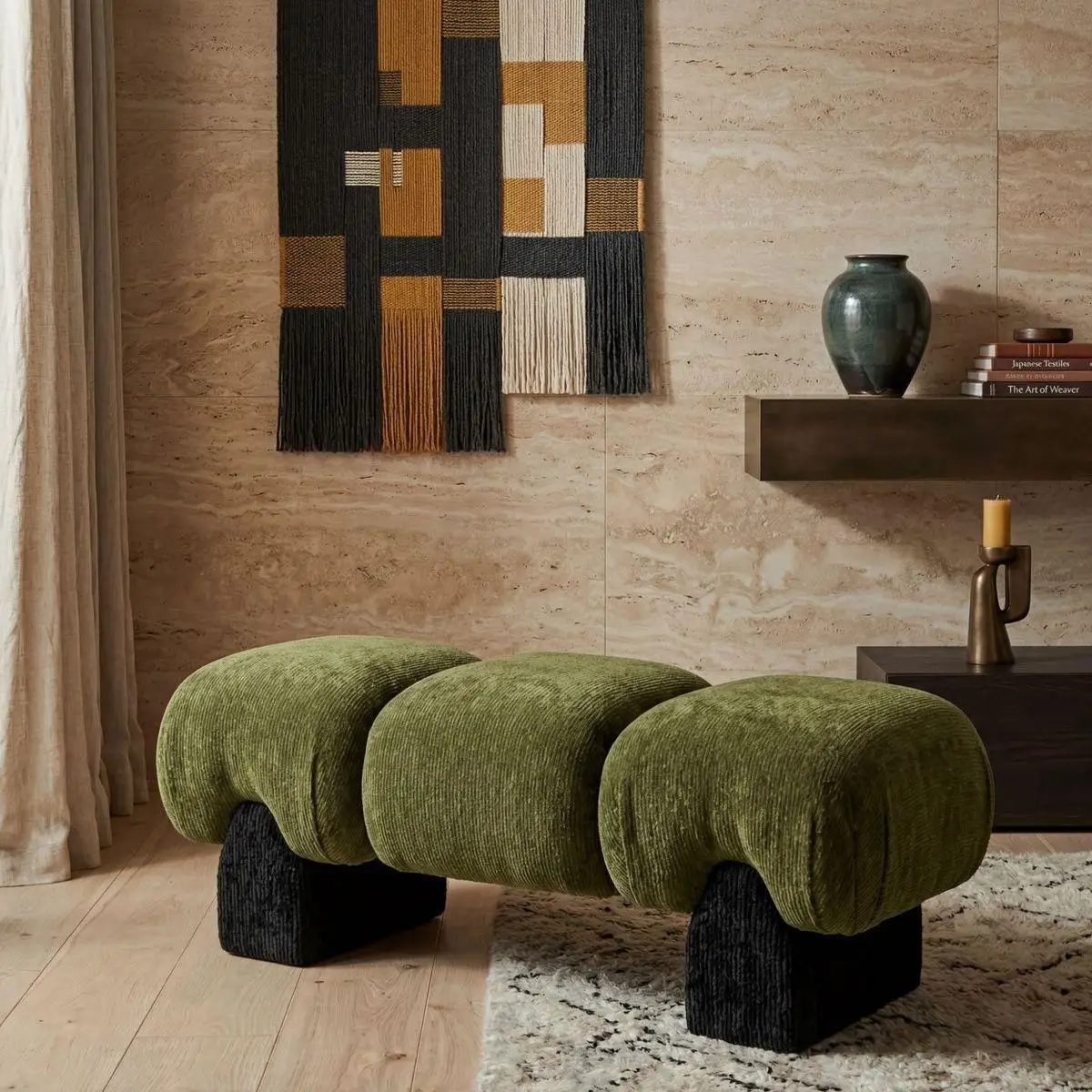 Italian light luxury, sofa bench, bedroom end stool, living room pedal