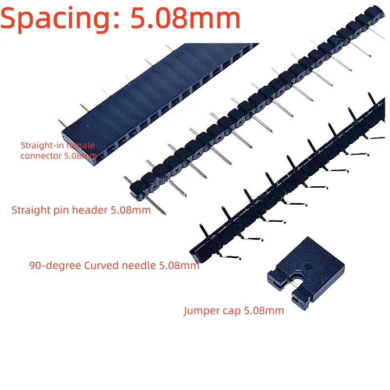 10PCS 5.08mm Pitch 1*20P Single-Row Straight Pin 90-Degree Bent Pin Connector For Male And Female Headers