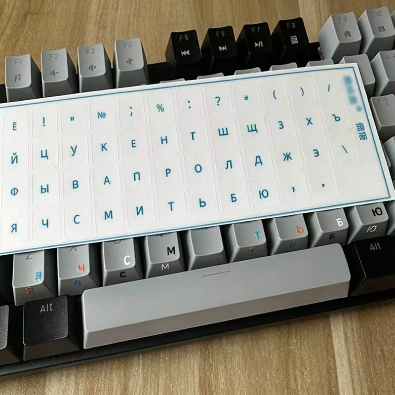 Transferaufkleber, Abziehfolie, Aufkleber mit Worten, russische Tastaturaufkleber für den Desktop, universelle Aufkleber, Tastenaufkleber, Tastaturaufkleber