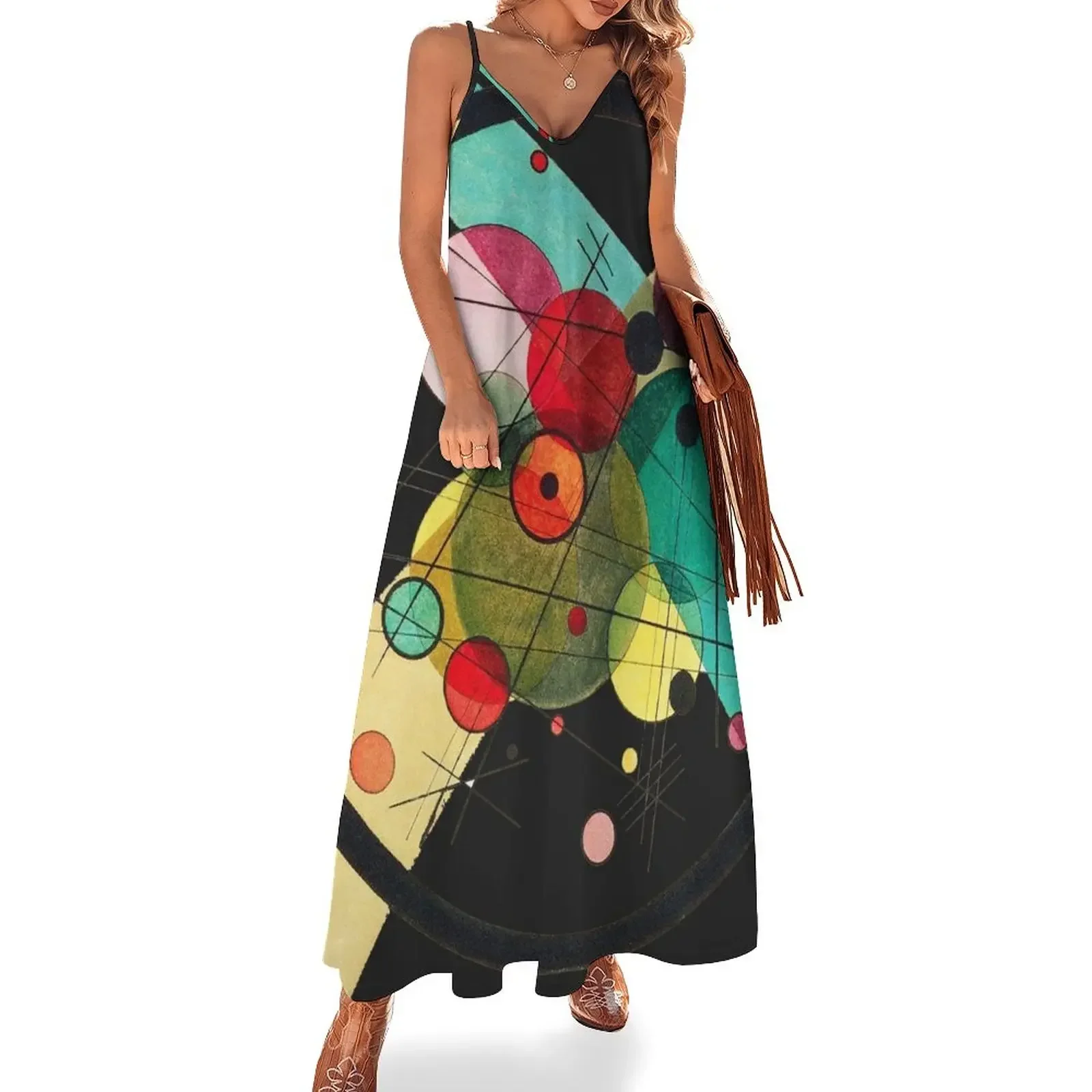 HD Circles in a circle (1923) by Wassily Kandinsky Sleeveless Dress womens dress dresses for woman Dress