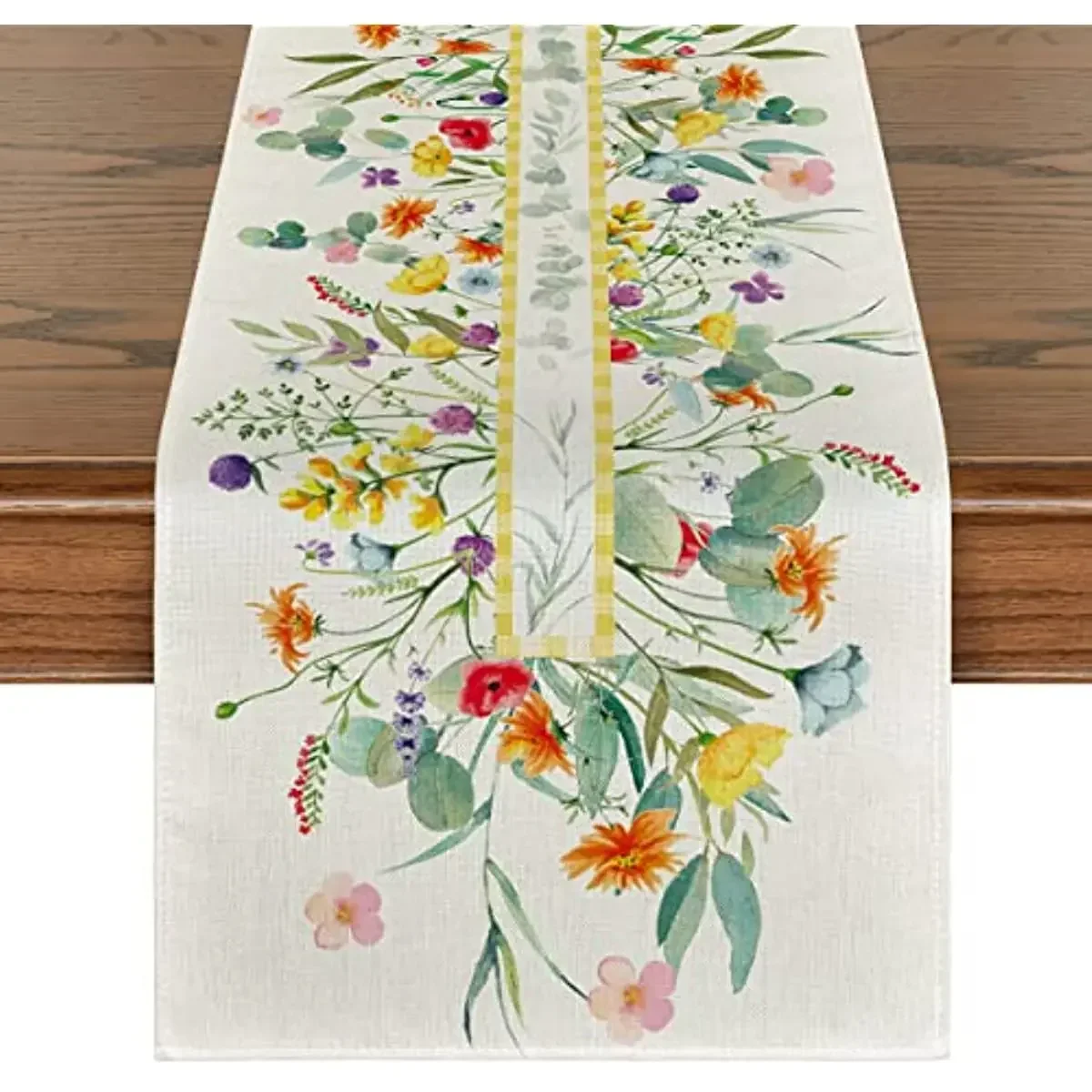 Floral Linen Table Runners Thanksgiving Wedding  Decoration for Kitchen  Home Party  Runner Coffee